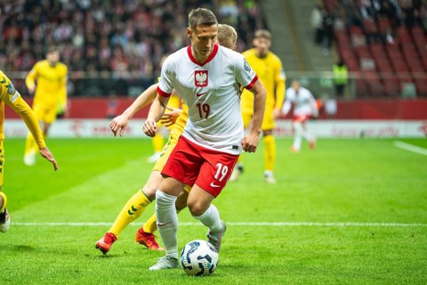 WARSAW, POLAND - MARCH 21, 2025: Qualifications for FIFA World Championship 2026. Match Poland -