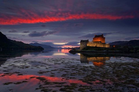 Castle Eilean Donan in Scotland, Loch Duich, Western Highlands, Western Highlands, Scotland, United