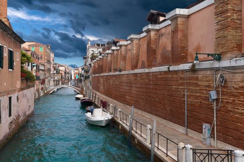 Peeled paint on wood, Venice, Italy