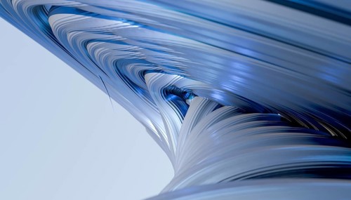 This is a high-quality 3D render of a blue toned attractor, showcasing intricate swirling patterns