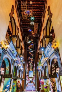 Lamp decoration in a mall in Souq Waqif in Doha, shop, decoration, interior, building, shopping,