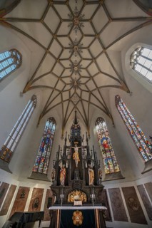 High altar in the late Gothic church of St Martin, Memmingen, Bavaria, Germany