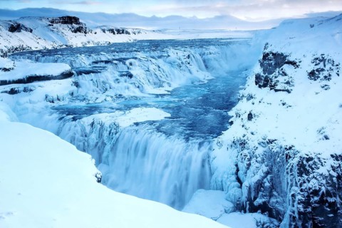 Iceland, Europe, waterfall, Gullfoss