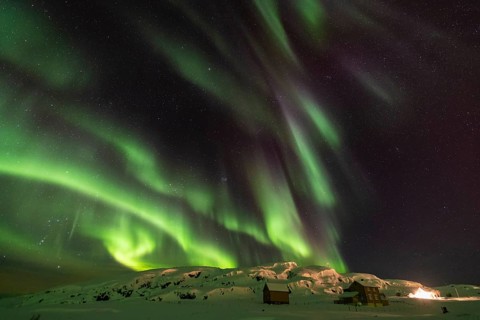 Northern Lights (Aurora borealis), Hasvik, Söröya, Finnmark, Norway, February 2019
