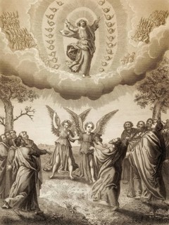 The ascension of Jesus, Resurrection of Jesus, New Testament, steel engraving 1853, digitally