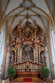 Baroque high altar, around 1676, church of the Assumption of Mary, late Gothic hall church, Erlach