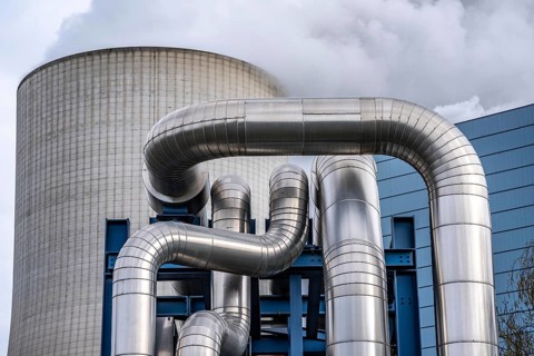 The UNIPER Datteln 4 coal-fired power plant, power plant block and cooling tower, cogeneration,