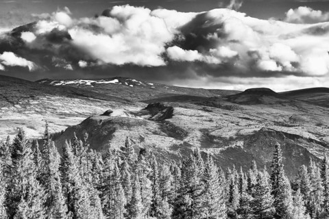 Cloudy sky over mountains, Alvdal Vestfjell, Hedmark, Innlandet, Norway, June 2025