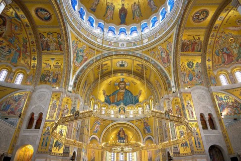 Church of Saint Sava or Temple of Saint Sava orthodox church, Interior, Belgrade, Serbia