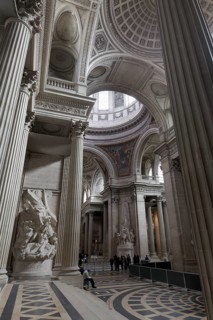 Panthéon, National Hall of Fame, neoclassical interior by architect Jacques-Germain Soufflot, Latin