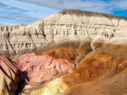 Colorful rock formation Tierra de Colores, Parque Patagonia Argentina, Park Patagonia Argentina,