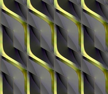 Futuristic 3D Wallpaper of black and green angular shape. High quality seamless texture