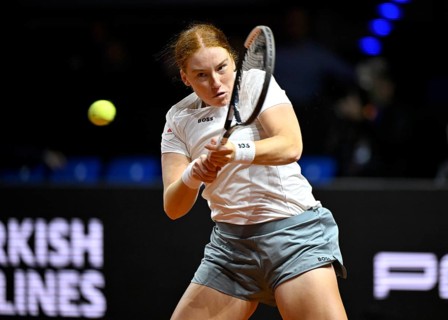 Action Ella Seidel (GER) Women's Porsche Tennis Grand Prix Porsche Arena, Stuttgart,