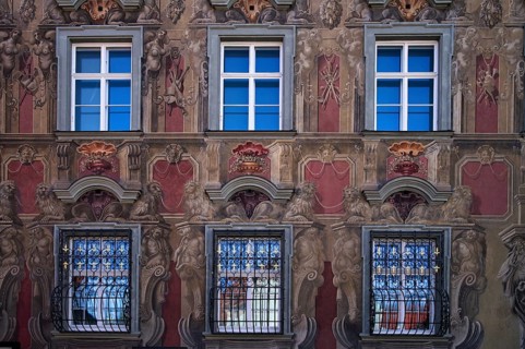 Facade, façade painting, Haus zum Cavazzen, Stadtmuseum, Altstadt, Lindau, Bavaria, Lake Constance,