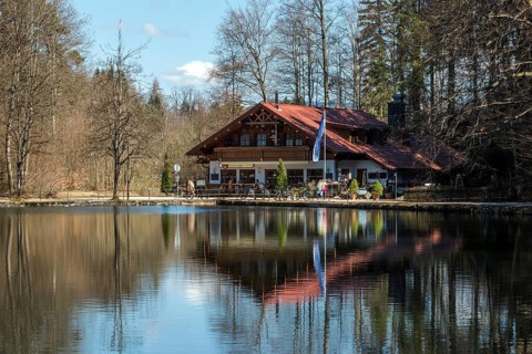Waldwirtschaft am Mittersee, Füssen, Allgäu, Bavaria, Germany