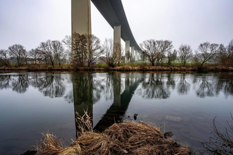 The Mintarder Ruhr Valley Bridge, A52 motorway bridge between Essen and Düsseldorf, longest steel