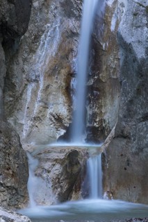 Heckenbach waterfall, The dripping eye of nature, Kochel am See, Bavaria, Germany