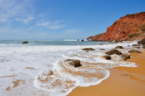Beach and rocky coast, Carrapateira, Parque Natural do Sudoeste Alentejano e Costa Vicentina,