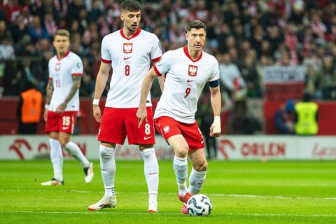 WARSAW, POLAND - MARCH 21, 2025: Qualifications for FIFA World Championship 2026. Match Poland -