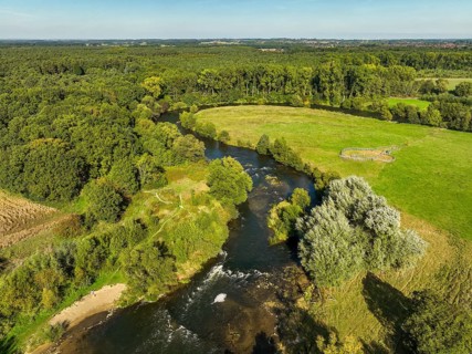 Datteln, North Rhine-Westphalia, Germany - Lippe, river and floodplain development of the Lippe