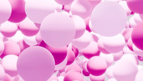 This image features a seamless pattern of overlapping 3D rendered spheres in varying shades of