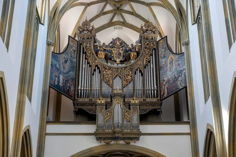 The Fugger organ also called Ulrich's organ, originally from 1608 in the Basilica of St. Ulrich and
