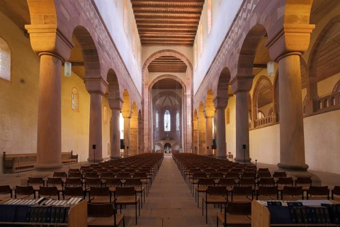 Romanesque monastery church, interior view, Alpirsbach, Northern Black Forest, Black Forest,