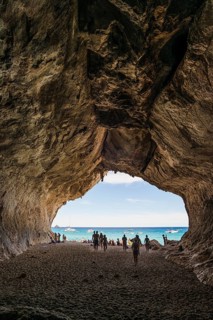 Cave and beach, Cala Luna, Gulf of Orosei National Park, Parco Nazionale del Gennargentu e del