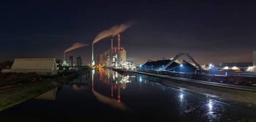 GKM, Großkraftwerk Mannheim AG, hard coal-fired power plant, energy, electricity, night shot,