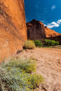 Rock formation, blue sky in Chelly Canyon National Park, Arizona, USA