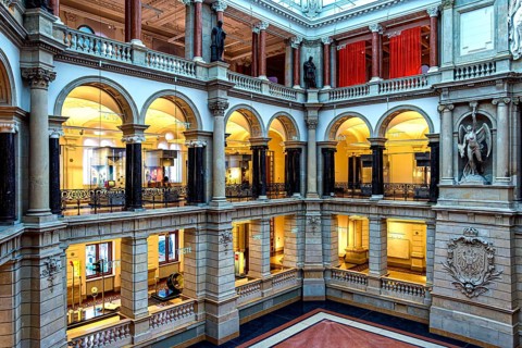Interior design at the Museum of Communication on Leipziger Straße in Berlin Mitte, Classicism,