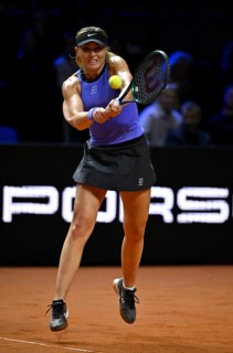 Action Paula Badosa (RSP) Women's Porsche Tennis Grand Prix Porsche Arena, Stuttgart,