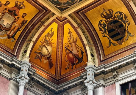 Palácio da Bolsa, neoclassical style stock exchange, ceiling detail, UNESCO World Heritage Site,
