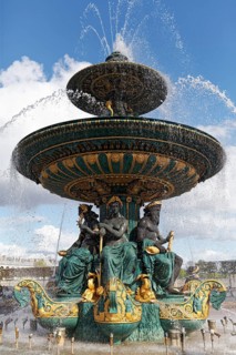 Fontaine des Mers by Jacques Hittorff, cast iron fountain from 1840, symbolizing the Mediterranean,