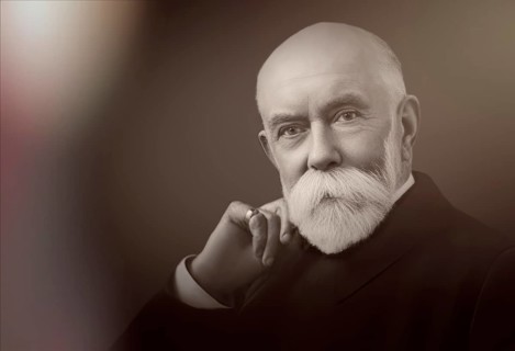 A portrait of Thomas Burberry, 1835 – 1926, an English fashion designer and the founder of the