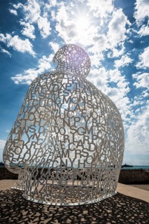 Sculpture made of letters, Le Nomade, artist Jaume Plensa, Antibes, Provence Alpes Côte d'Azur,