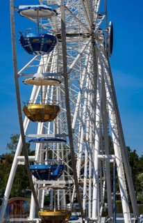 Ferris wheel at a funfair in Miltenberg, Bavaria, Germany