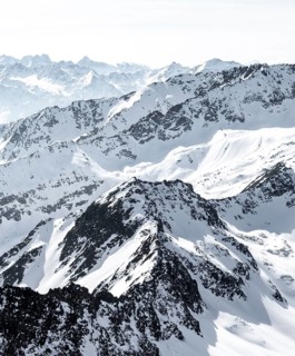 Peaks and mountains in winter, Sellraintal, Stubai Alps, Kühtai, Tyrol, Austria