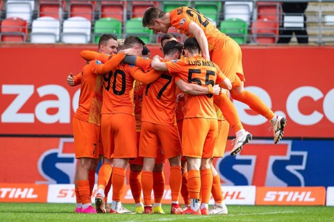LUBIN, POLAND - FEBRUARY 18, 2024: Football match Polish PKO Ekstraklasa between KGHM Zaglebie