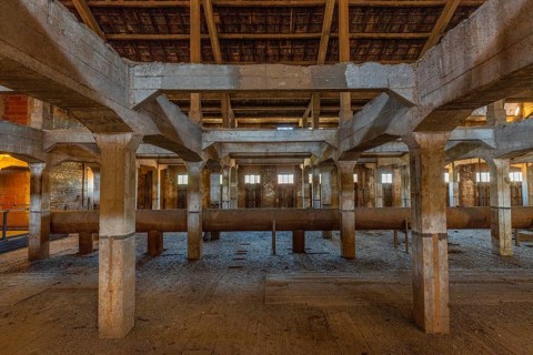 Abandoned factory building at Camp Les Milles, memorial and museum for the former internment camp