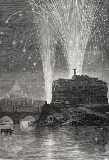 Easter fireworks, Rome, Italy, 19th Century