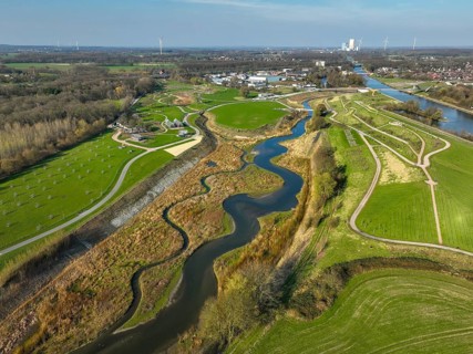 Castrop-Rauxel, North Rhine-Westphalia, Germany - EMSCHERLAND adventure park, new nature and water