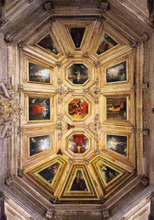 Porto Cathedral, view of the ceiling in the Kapizel Hall with painting, Sé do Porto, UNESCO World