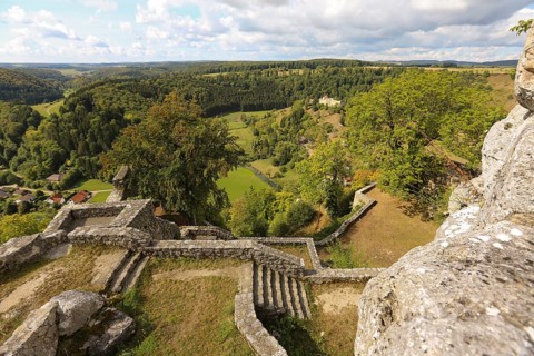 Castle ruins of Hohengundelfingen, ruins of a medieval hilltop castle, former headquarters of the