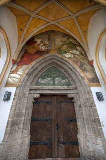 Portal of the Church of the Assumption of Mary, late Gothic Saalkirche, Erlach district of Simbach