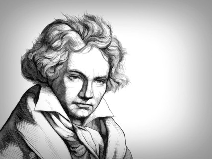 Ludwig van Beethoven, 1770 -1827, German composer, digitally altered