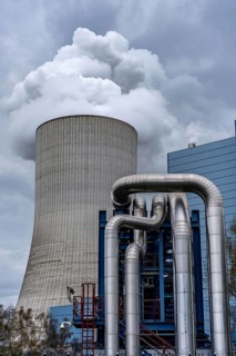 The UNIPER Datteln 4 coal-fired power plant, power plant block and cooling tower, cogeneration,