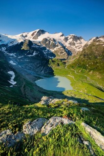 Gwächtenhorn with Steingletscher and Steinsee on the Susten Pass, Canton of Bern, Switzerland