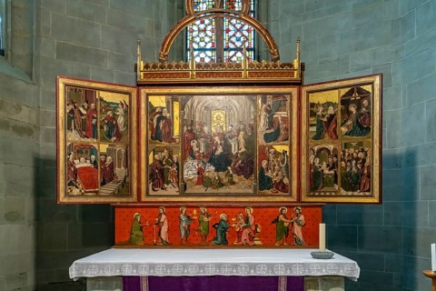 Anne or family altar in the interior of the church St. Maria zur Wiese in Soest, North