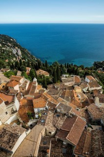 Picturesque mountain village overlooking the sea, Roquebrune, Roquebrune-Cap-Martin, near Monaco,